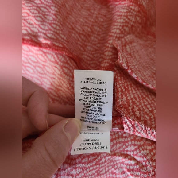 Toad&Co Women's Windsong Strappy Dress With Pockets Guava Diamond Print Size S - Picture 10 of 12